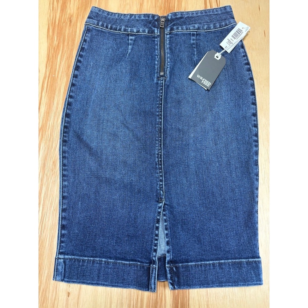 Wilfred Free Karolina Skirt‎ Size 2 Blue Denim Reposa Stretch Mini